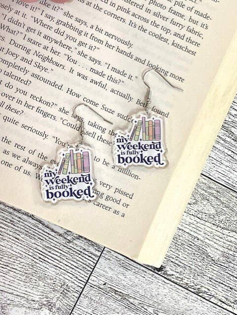 Weekend Booked Reader Book Earrings for Book Lovers