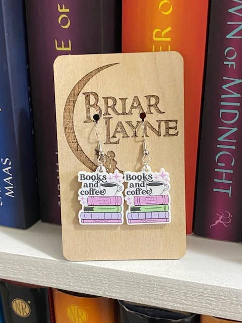 Books and Coffee Themed Bookish Earrings