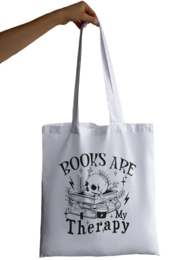 Books Are My Therapy Tote Bag